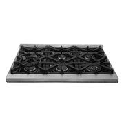 FORNO Massimo 36 in. Freestanding Dual Fuel Range with 6 Sealed Burners, 5.36 cu. ft. Electric Oven, Griddle, Wok Ring, and Air Fry Kit in Stainless Steel (Model FFSGS6125-36)