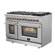 Forno Massimo 48 in. Freestanding Dual Fuel Range with 8 Sealed Burners, 6.58 cu. ft. Oven, Stainless Steel (FFSGS6125-48)