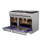 Forno Massimo 48 in. Freestanding Dual Fuel Range with 8 Sealed Burners, 6.58 cu. ft. Oven, Stainless Steel (FFSGS6125-48)
