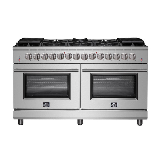 Forno Massimo 60 in. Freestanding Dual Fuel Range with 10 Burners, 8.64 cu. ft. Total Oven Capacity (Model FFSGS6125-60)