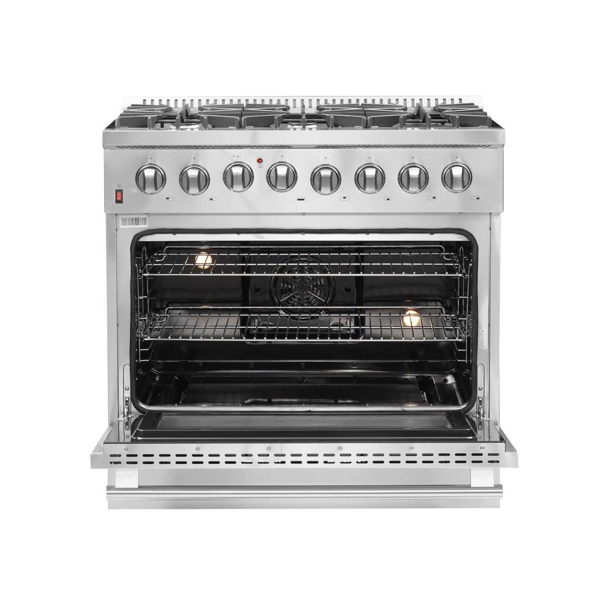 FORNO Galiano 36 in. Dual Fuel Freestanding Range, 5.36 cu. ft. Oven, 6 Sealed Gas Burners, Stainless Steel (Model FFSGS6156-36)