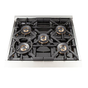 Forno Capriasca 30 in. Freestanding Dual Fuel Range, 4.32 cu. ft. Electric Oven, 5 Gas Burners, Stainless Steel (FFSGS6187-30)