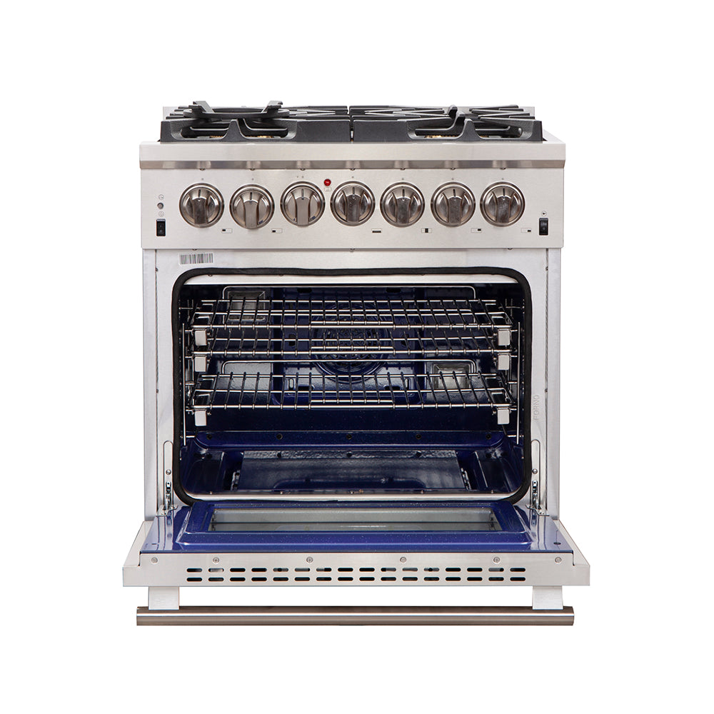 Forno Capriasca 30 in. Freestanding Dual Fuel Range, 4.32 cu. ft. Electric Oven, 5 Gas Burners, Stainless Steel (FFSGS6187-30)