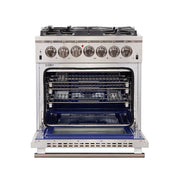 Forno Capriasca 30 in. Freestanding Dual Fuel Range, 4.32 cu. ft. Electric Oven, 5 Gas Burners, Stainless Steel (FFSGS6187-30)