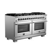 Forno Capriasca 60 in. Freestanding Dual Fuel Range, 8.64 cu. ft., 10 Sealed Burners, Stainless Steel (Model FFSGS6187-60)