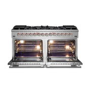 Forno Capriasca 60 in. Freestanding Dual Fuel Range, 8.64 cu. ft., 10 Sealed Burners, Stainless Steel (Model FFSGS6187-60)
