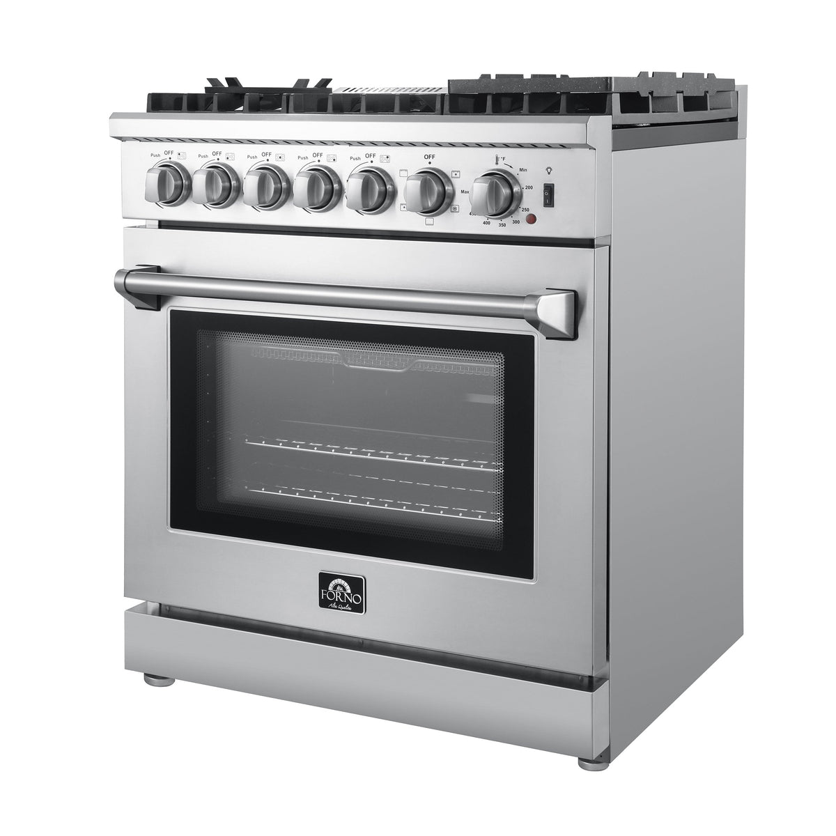 Forno Lazio 30 in. 4.32 cu. ft. Freestanding Dual Fuel Range with 5 Sealed Burners, Stainless Steel (Model FFSGS6196-30)