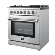 Forno Lazio 30 in. 4.32 cu. ft. Freestanding Dual Fuel Range with 5 Sealed Burners, Stainless Steel (Model FFSGS6196-30)