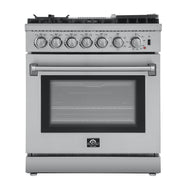 Forno Lazio 30 in. 4.32 cu. ft. Freestanding Dual Fuel Range with 5 Sealed Burners, Stainless Steel (Model FFSGS6196-30)