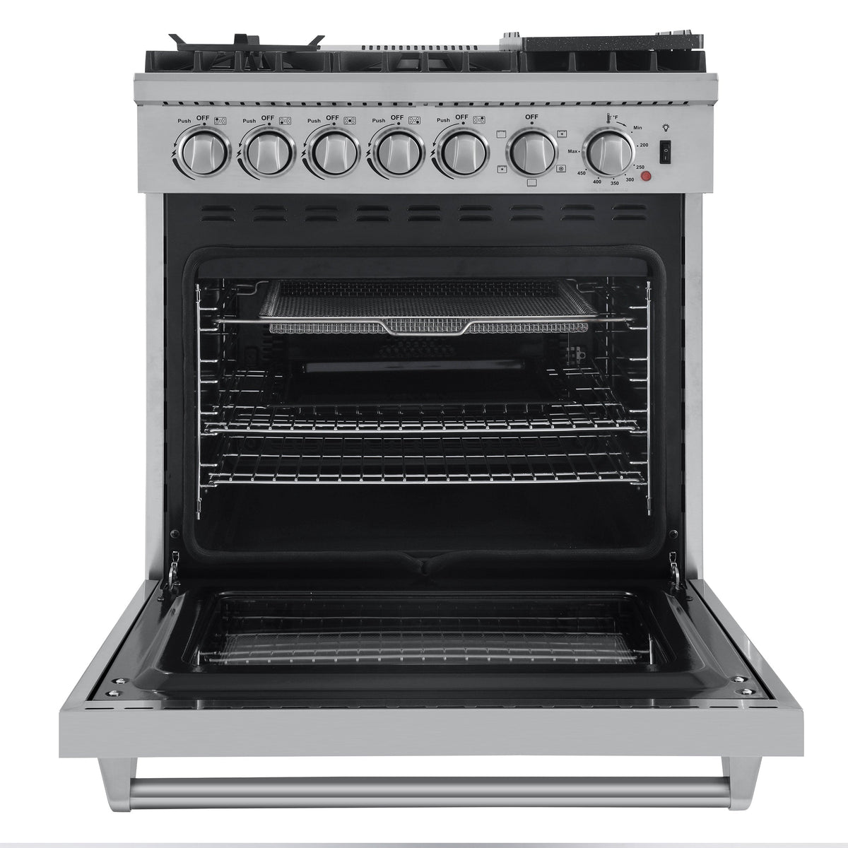Forno Lazio 30 in. 4.32 cu. ft. Freestanding Dual Fuel Range with 5 Sealed Burners, Stainless Steel (Model FFSGS6196-30)