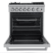 Forno Lazio 30 in. 4.32 cu. ft. Freestanding Dual Fuel Range with 5 Sealed Burners, Stainless Steel (Model FFSGS6196-30)
