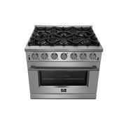 FORNO Massimo 36 in. Freestanding Gas Range, 5.36 cu. ft. Oven, 6 Sealed Burners, Stainless Steel (Model FFSGS6239-36)
