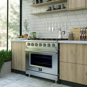 FORNO Massimo 36 in. Freestanding Gas Range, 5.36 cu. ft. Oven, 6 Sealed Burners, Stainless Steel (Model FFSGS6239-36)