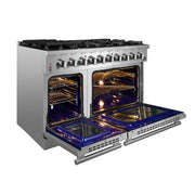 Forno Massimo 48 in. Freestanding Gas Range with 8 Sealed Burners, 6.58 cu. ft. Oven, Stainless Steel (FFSGS6239-48)
