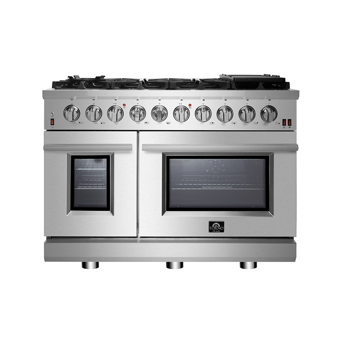 Forno Massimo 48 in. Freestanding Gas Range with 8 Sealed Burners, 6.58 cu. ft. Oven, Stainless Steel (FFSGS6239-48)