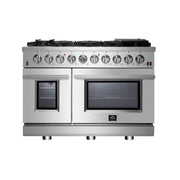 Forno Massimo 48 in. Freestanding Gas Range with 8 Sealed Burners, 6.58 cu. ft. Oven, Stainless Steel (FFSGS6239-48)