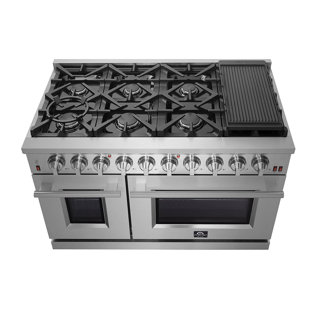Forno Massimo 48 in. Freestanding Gas Range with 8 Sealed Burners, 6.58 cu. ft. Oven, Stainless Steel (FFSGS6239-48)