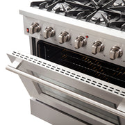 Forno Galiano 36 in. Freestanding Gas Range with 6 Sealed Burners, 5.36 cu. ft. Oven, Stainless Steel (FFSGS6244-36)