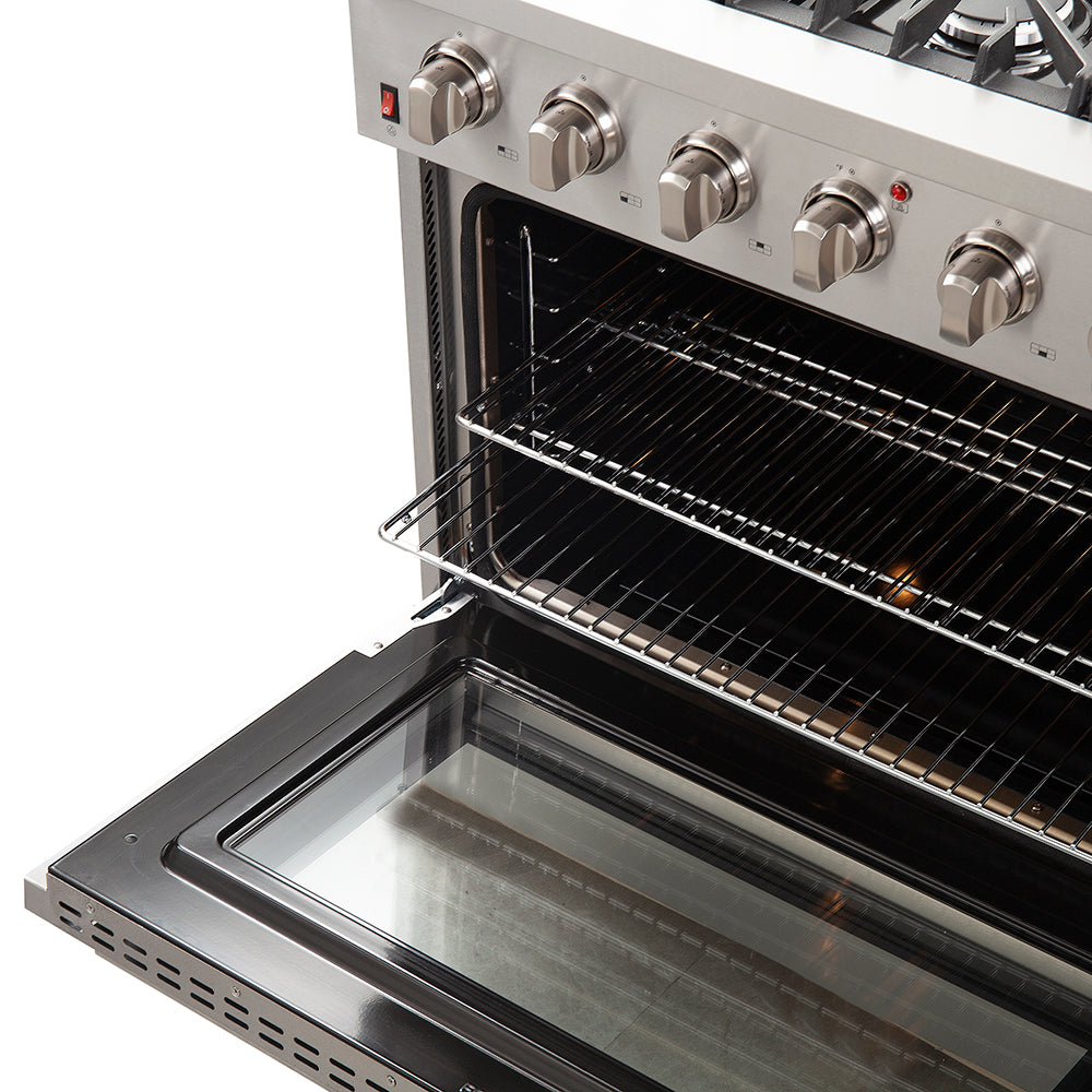 Forno Galiano 36 in. Freestanding Gas Range with 6 Sealed Burners, 5.36 cu. ft. Oven, Stainless Steel (FFSGS6244-36)