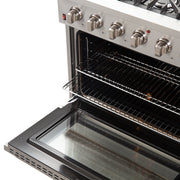 Forno Galiano 36 in. Freestanding Gas Range with 6 Sealed Burners, 5.36 cu. ft. Oven, Stainless Steel (FFSGS6244-36)