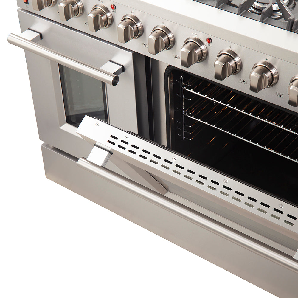Forno Galiano 48-Inch Gas Range, 6.58 cu ft Oven, 8 Sealed Burners, Stainless Steel (Model FFSGS6244-48)