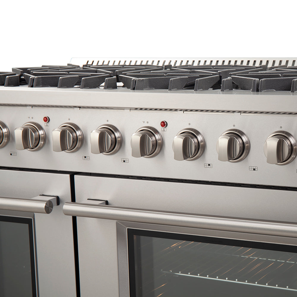 Forno Galiano 48-Inch Gas Range, 6.58 cu ft Oven, 8 Sealed Burners, Stainless Steel (Model FFSGS6244-48)