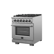 FORNO Capriasca 30 in Freestanding Gas Range, 4.32 cu ft Oven, 5 Sealed Burners, Stainless Steel (Model FFSGS6260-30)