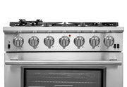 FORNO Capriasca 36 in. Freestanding Gas Range, 5.36 cu. ft. Oven, 6 Sealed Burners, Stainless Steel (Model FFSGS6260-36)