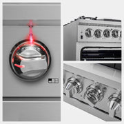 FORNO Capriasca 36 in. Freestanding Gas Range, 5.36 cu. ft. Oven, 6 Sealed Burners, Stainless Steel (Model FFSGS6260-36)