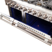FORNO Capriasca 48 in. Freestanding Gas Range, 6.58 cu. ft., 8 Sealed Burners, Stainless Steel (Model FFSGS6260-48)
