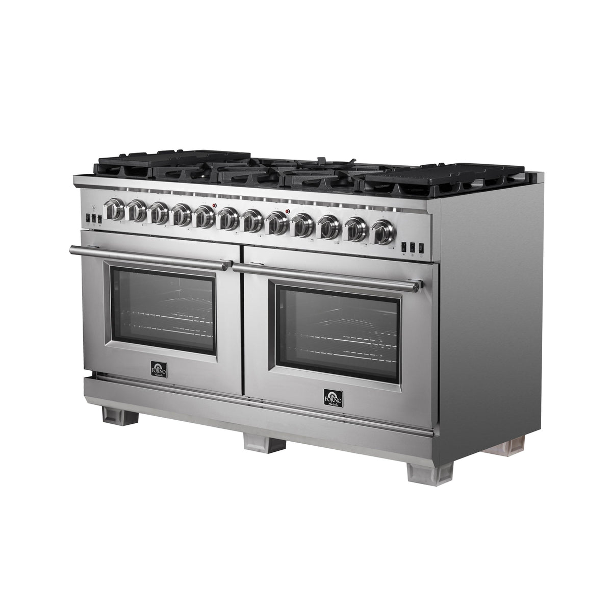 Forno Capriasca 60-Inch Freestanding Gas Range with 10 Burners, 8.64 cu. ft., Stainless Steel (Model FFSGS6260-60)