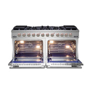 Forno Capriasca 60-Inch Freestanding Gas Range with 10 Burners, 8.64 cu. ft., Stainless Steel (Model FFSGS6260-60)