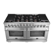 Forno Capriasca 60-Inch Freestanding Gas Range with 10 Burners, 8.64 cu. ft., Stainless Steel (Model FFSGS6260-60)