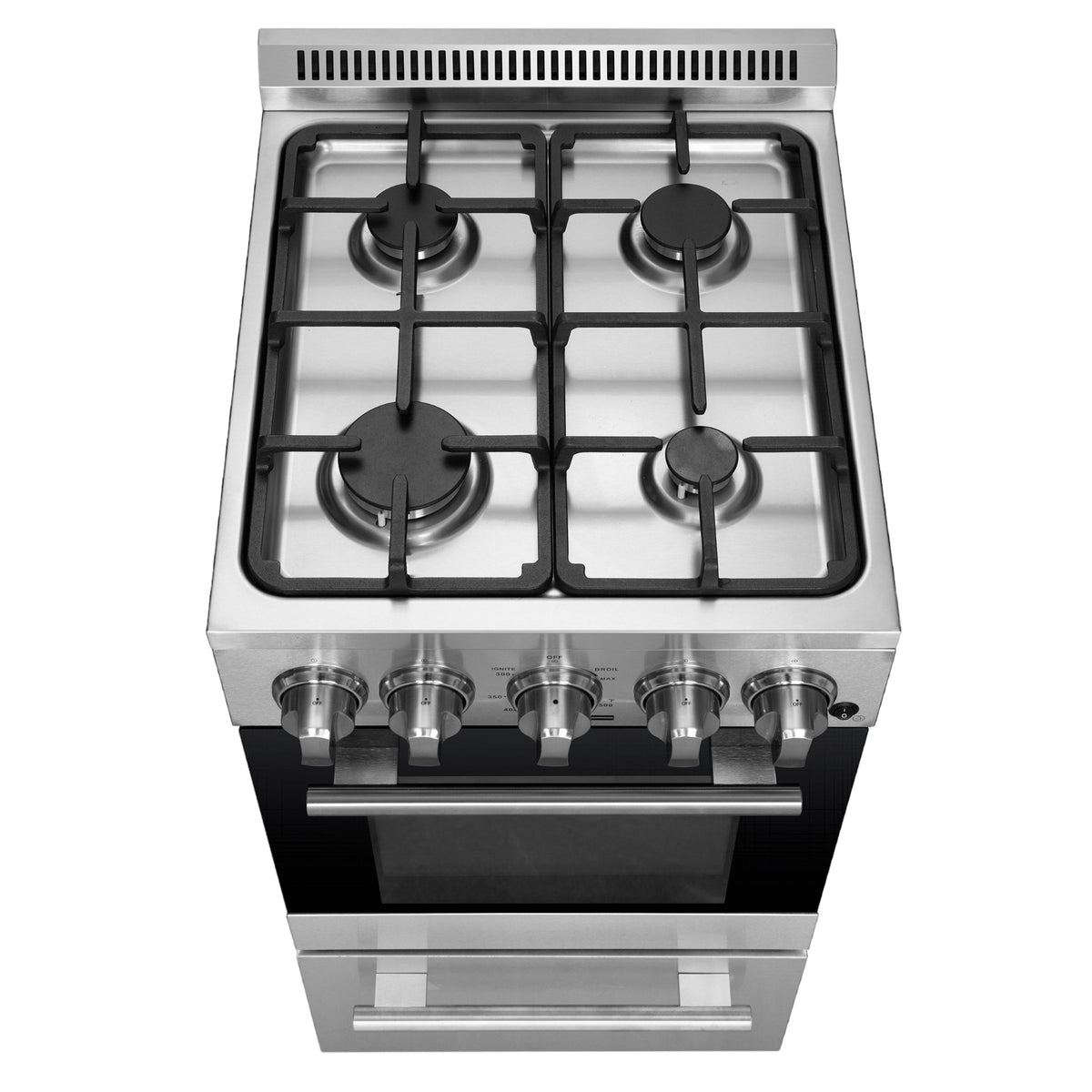 Forno Lamazze 20 in. Freestanding Gas Range, 2.05 cu. ft., 4 Sealed Burners, Stainless Steel (Model FFSGS6265-20)