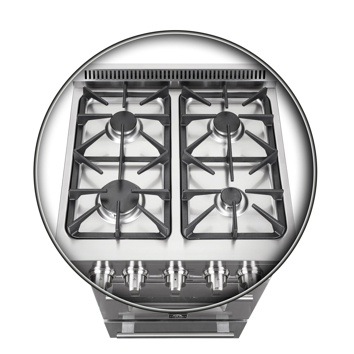 Forno Breno 24 in. Freestanding Gas Range, 2.3 cu. ft., 4 Sealed Burners, Storage Drawer, Stainless Steel (Model FFSGS6272-24)
