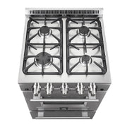 Forno Breno 24 in. Freestanding Gas Range, 2.3 cu. ft., 4 Sealed Burners, Storage Drawer, Stainless Steel (Model FFSGS6272-24)