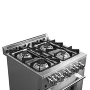 Forno Breno 24 in. Freestanding Gas Range, 2.3 cu. ft., 4 Sealed Burners, Storage Drawer, Stainless Steel (Model FFSGS6272-24)