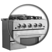 Forno Breno 24 in. Freestanding Gas Range, 2.3 cu. ft., 4 Sealed Burners, Storage Drawer, Stainless Steel (Model FFSGS6272-24)