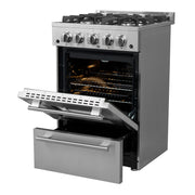 Forno Breno 24 in. Freestanding Gas Range, 2.3 cu. ft., 4 Sealed Burners, Storage Drawer, Stainless Steel (Model FFSGS6272-24)