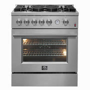 Forno Giovanni 30-Inch Freestanding Gas Range, 4.32 cu. ft. Oven, 5 Sealed Burners, Stainless Steel (Model FFSGS6274-30)