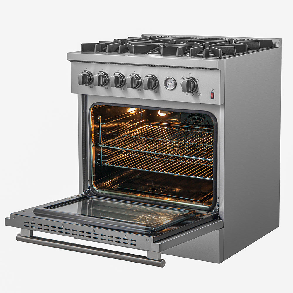 Forno Giovanni 30-Inch Freestanding Gas Range, 4.32 cu. ft. Oven, 5 Sealed Burners, Stainless Steel (Model FFSGS6274-30)