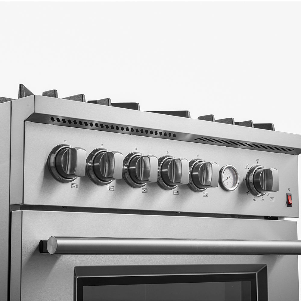 Forno Giovanni 30-Inch Freestanding Gas Range, 4.32 cu. ft. Oven, 5 Sealed Burners, Stainless Steel (Model FFSGS6274-30)