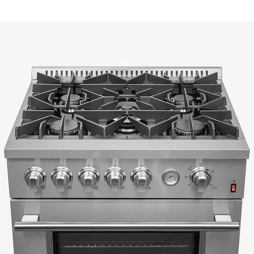 Forno Giovanni 30-Inch Freestanding Gas Range, 4.32 cu. ft. Oven, 5 Sealed Burners, Stainless Steel (Model FFSGS6274-30)