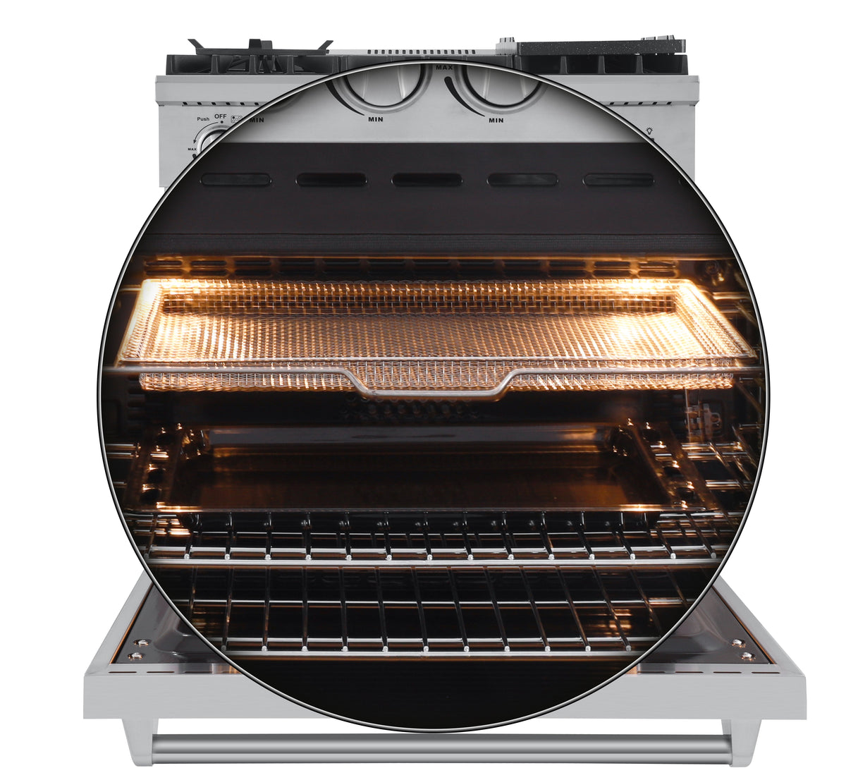 Forno Lazio 30 in. 4.3 cu. ft. Freestanding Gas Range with 5 Sealed Burners, Air Fry Function, Griddle, Stainless Steel (Model FFSGS6276-30)