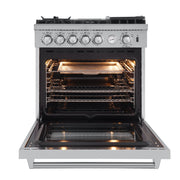 Forno Lazio 30 in. 4.3 cu. ft. Freestanding Gas Range with 5 Sealed Burners, Air Fry Function, Griddle, Stainless Steel (Model FFSGS6276-30)
