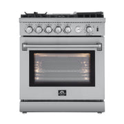Forno Lazio 30 in. 4.3 cu. ft. Freestanding Gas Range with 5 Sealed Burners, Air Fry Function, Griddle, Stainless Steel (Model FFSGS6276-30)