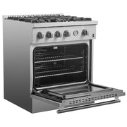 Forno Marco 30-Inch Gas Range with 4 Burners, Built-In Temperature Gauge, 4.32 cu. ft. Oven – Model FFSGS6277-30