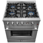 Forno Marco 30-Inch Gas Range with 4 Burners, Built-In Temperature Gauge, 4.32 cu. ft. Oven – Model FFSGS6277-30