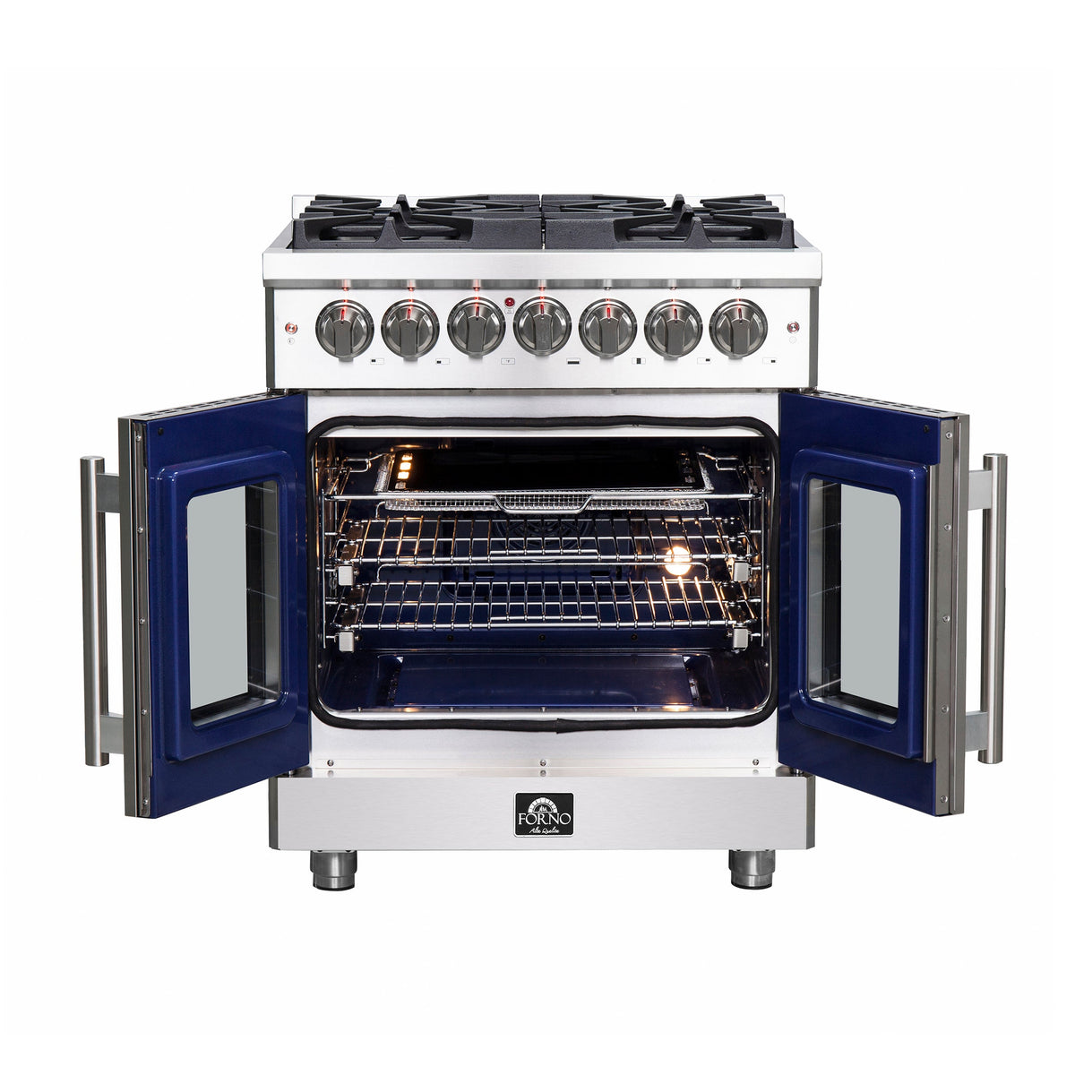 Forno Massimo 30 in. 4.32 cu. ft. Freestanding French Door Dual Fuel Range with 5 Sealed Burners (FFSGS6325-30)