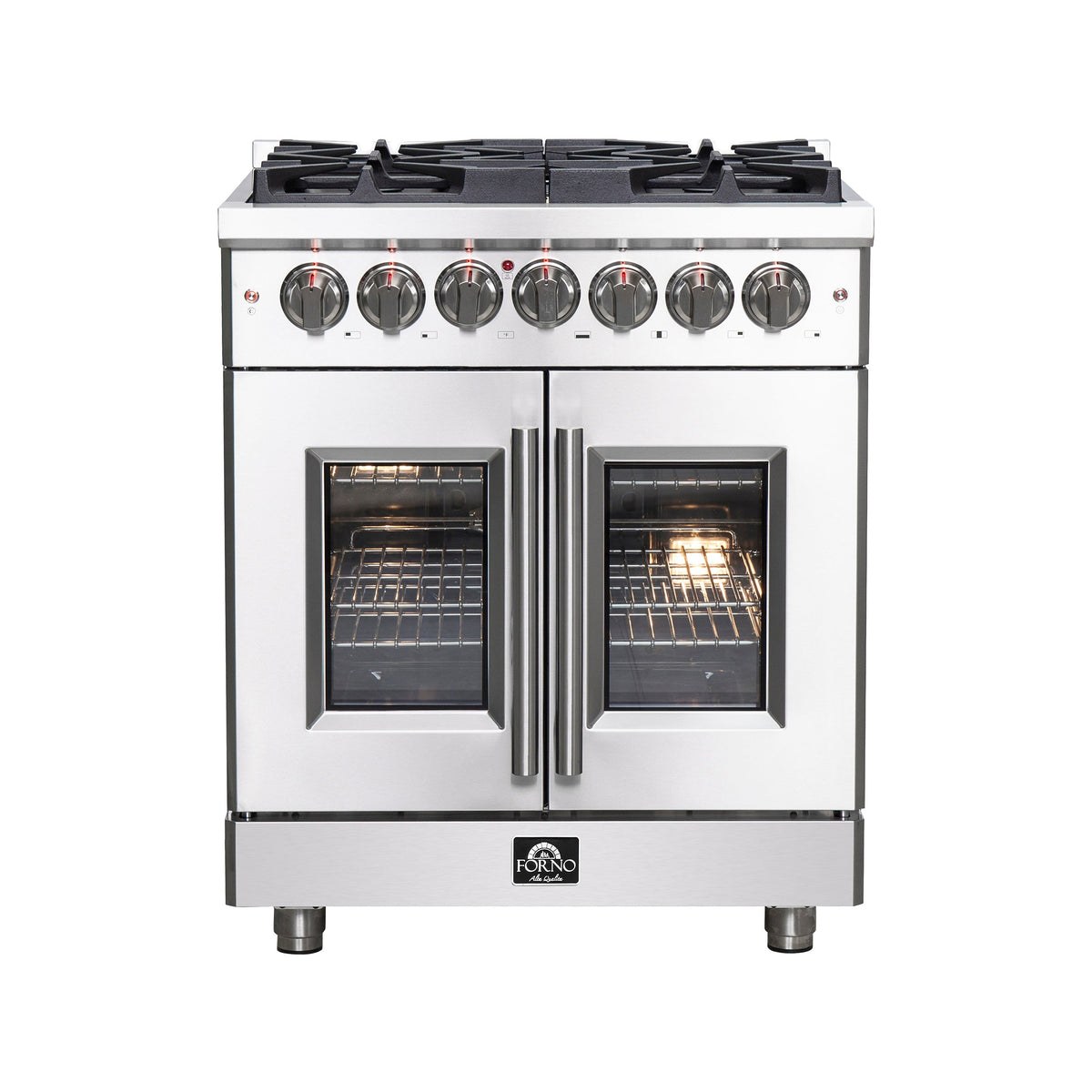 Forno Massimo 30 in. 4.32 cu. ft. Freestanding French Door Dual Fuel Range with 5 Sealed Burners (FFSGS6325-30)